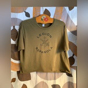 Spanish Legión Cropped Olive Drab T-Shirt Militaire Court XL